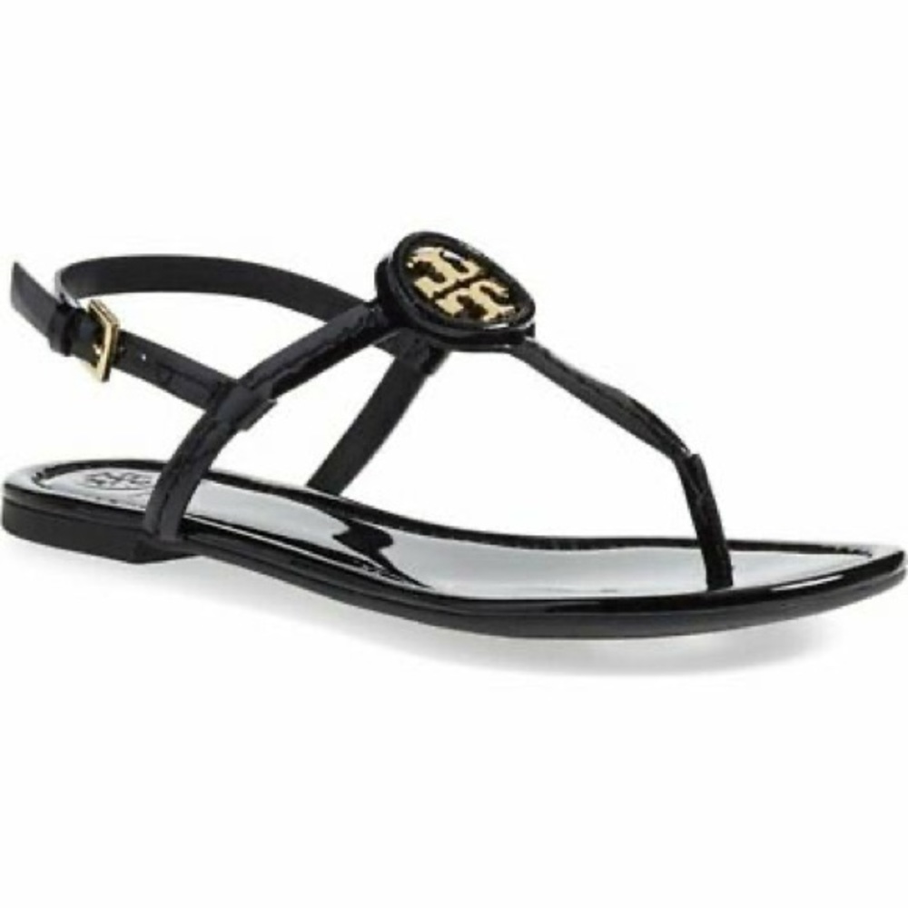 Black patent leather Tory Burch Dillan Sandal